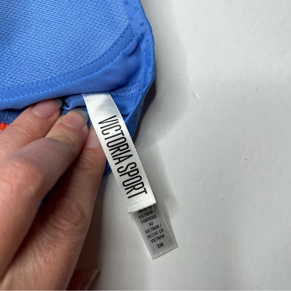 Victoria’s Secret Lined Blue and Orange Racerback Sports Bra 32B - Image 5