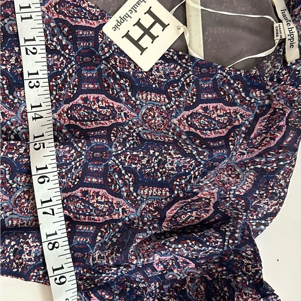 Haute Hippie Silk Lavender Blue Ruffle Mini Dress Size 8 NEW WITH TAGS 498.00 - Image 9