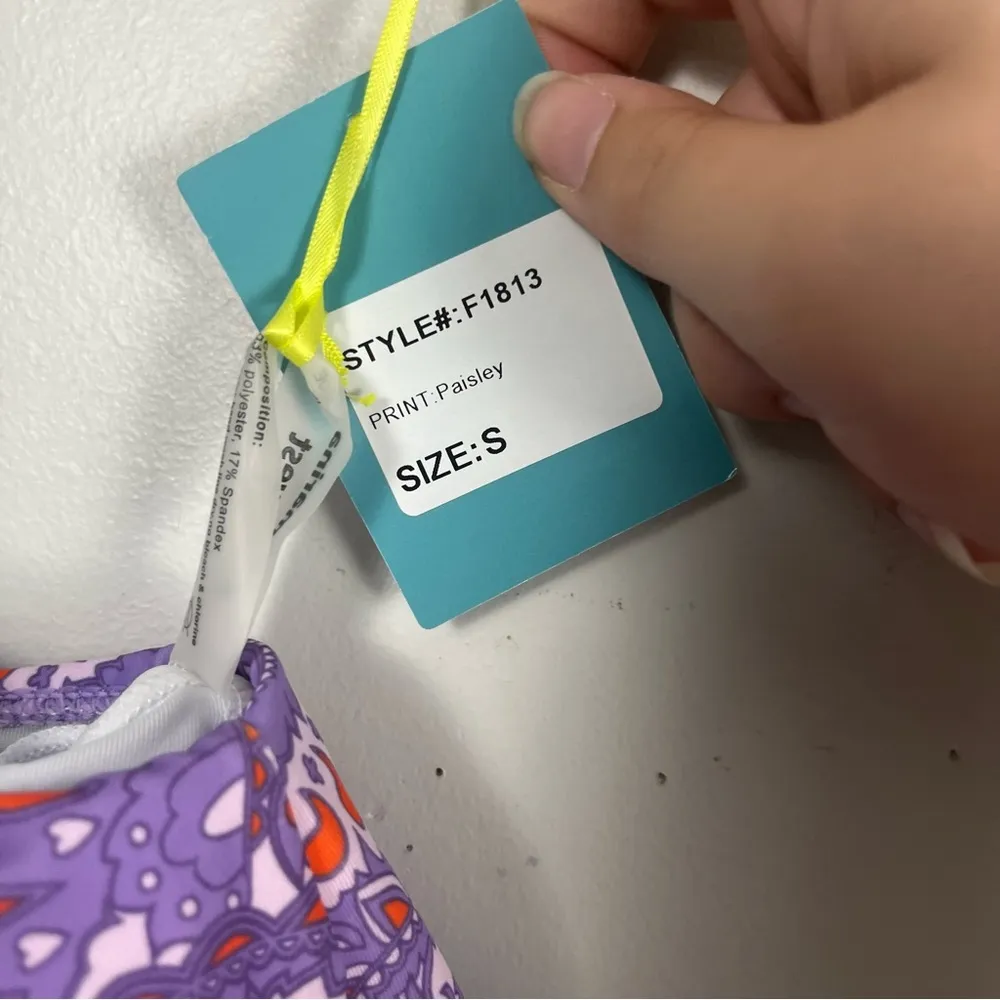 New Marina West asymmetrical cutout ruffle one piece swimsuit size small Upf 50+ Purple - Image 6