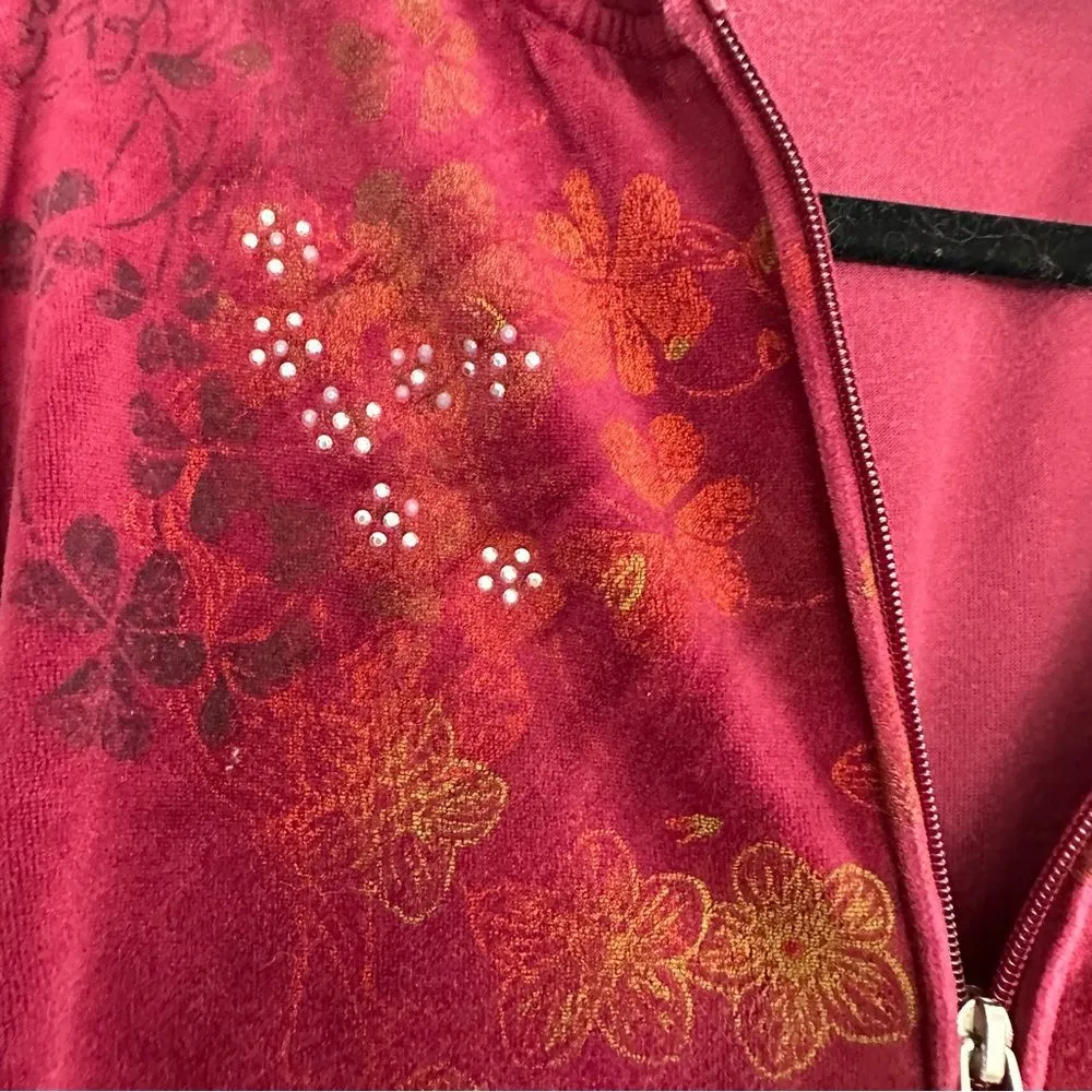 Vintage Disney Women’s Large Mickey Velour Zip Up Y2K 2000s Jacket - Image 6