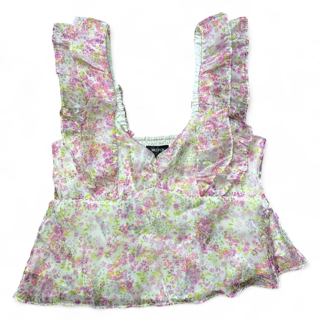 Wildfox Sydney Floral Blouse Size Large - Image 3