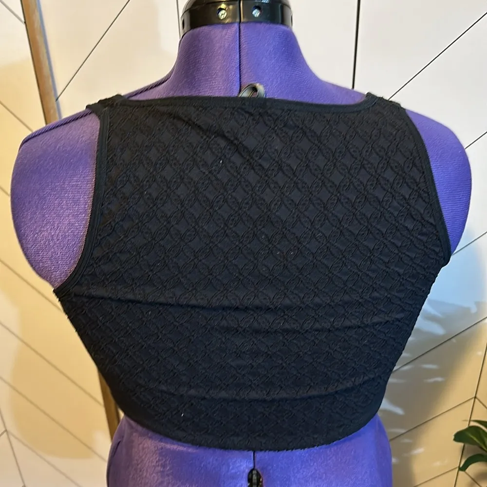 Anthropologie New Black Stretchy Crop Lace-up Corset Top Women’s Large XL - Image 2