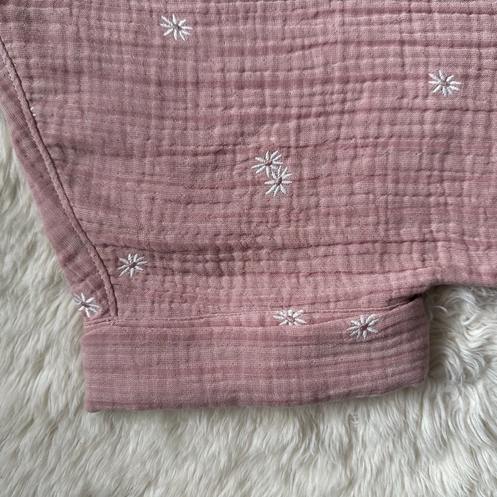 Madewell Top Embroidered Lakeline Popover Shirt Floral Daisies Pink Sz S NWT New - Image 7