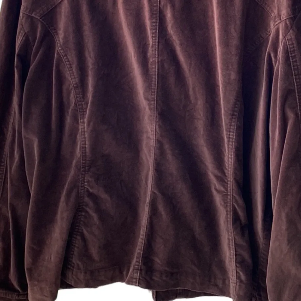 π€ Live A Little Chocolate Brown Cotton Stretch Corduroy Trucker Jacket, 2X - Image 13