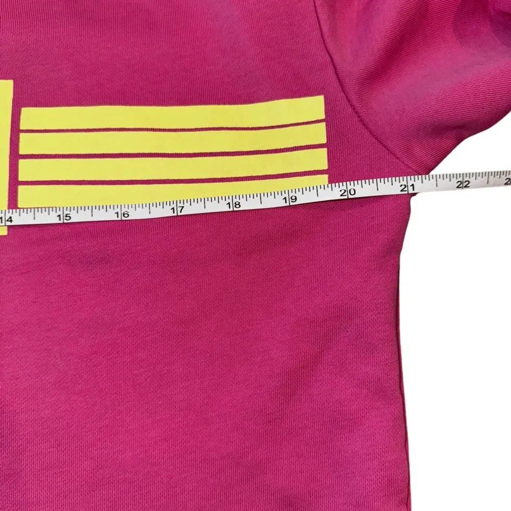 LF the Brand hot pink and neon yellow long sleeve cropped sweatshirt - Image 3