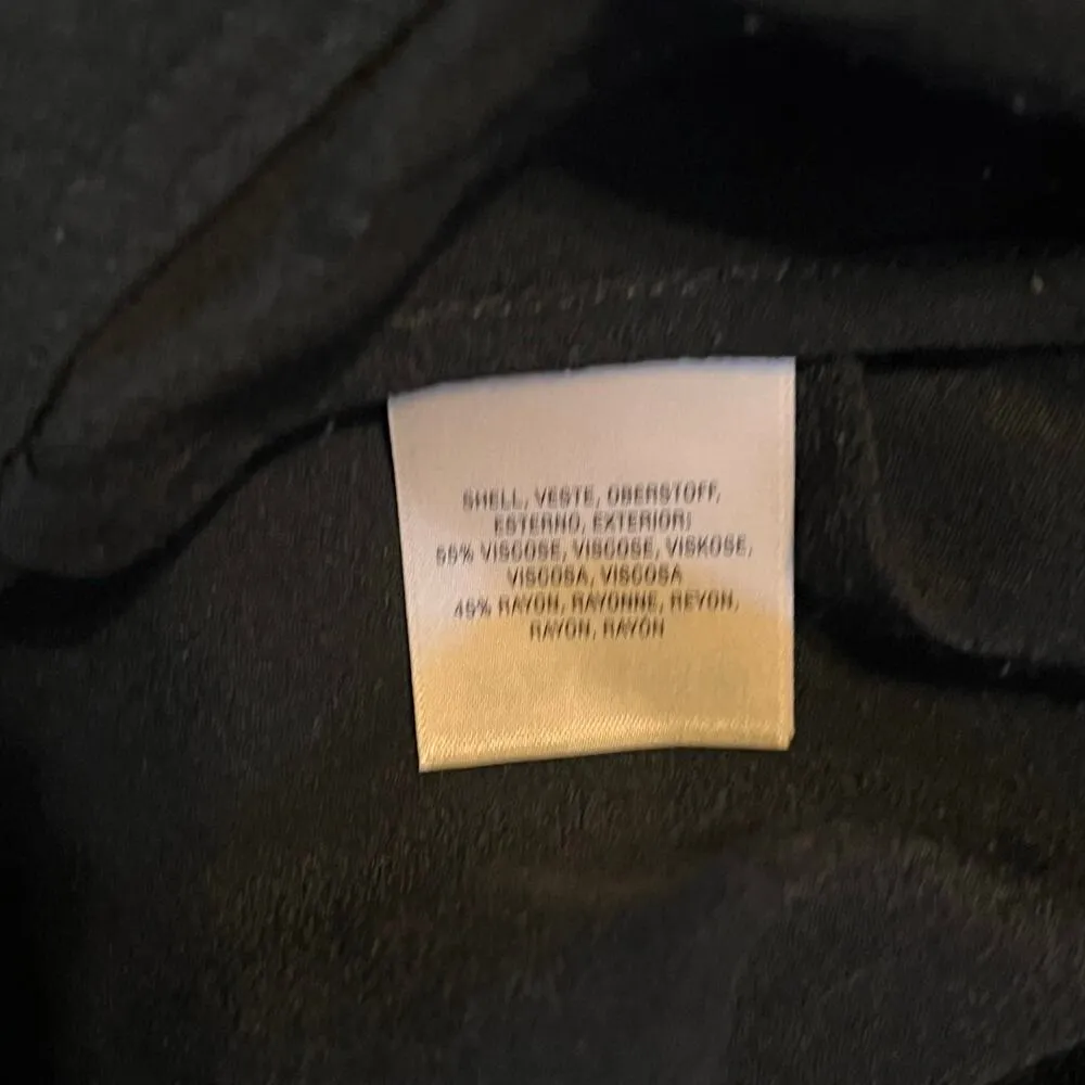 Anthropologie Elevenses Black Slit Leg Gaucho Capri Pants. Viscose/Rayon Size 8 - Image 3