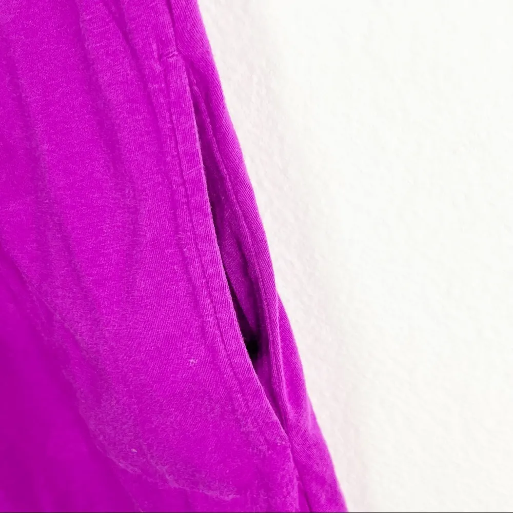 JOHNNY WAS Fuchsia Floral Embroidered Jersey Knit V-Neck Pockets Tunic Top XS - Image 8