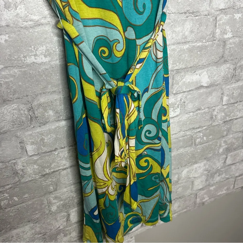 Banana Republic Blue Green Sheath Dress Cowl Neck Resort Wear - Image 9
