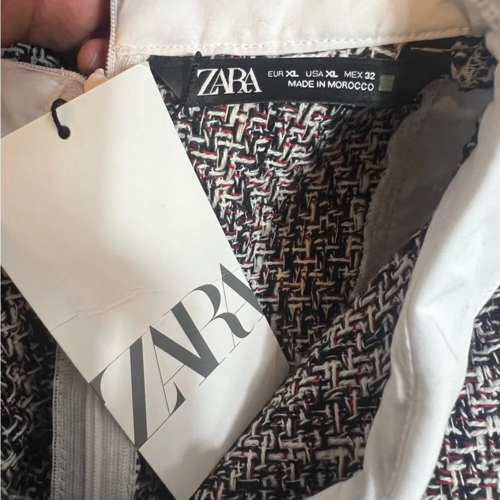 NWT Zara Combination Pinafore Belted Tweed Dress XL - Image 7