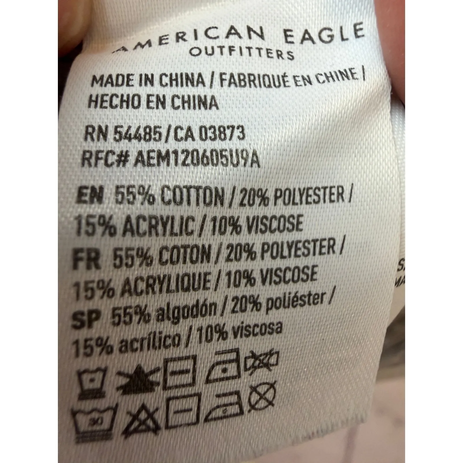 American Eagle Henley Shirt Small Ribbed Long Sleeve Cropped Top Sweater Y2K - Image 4