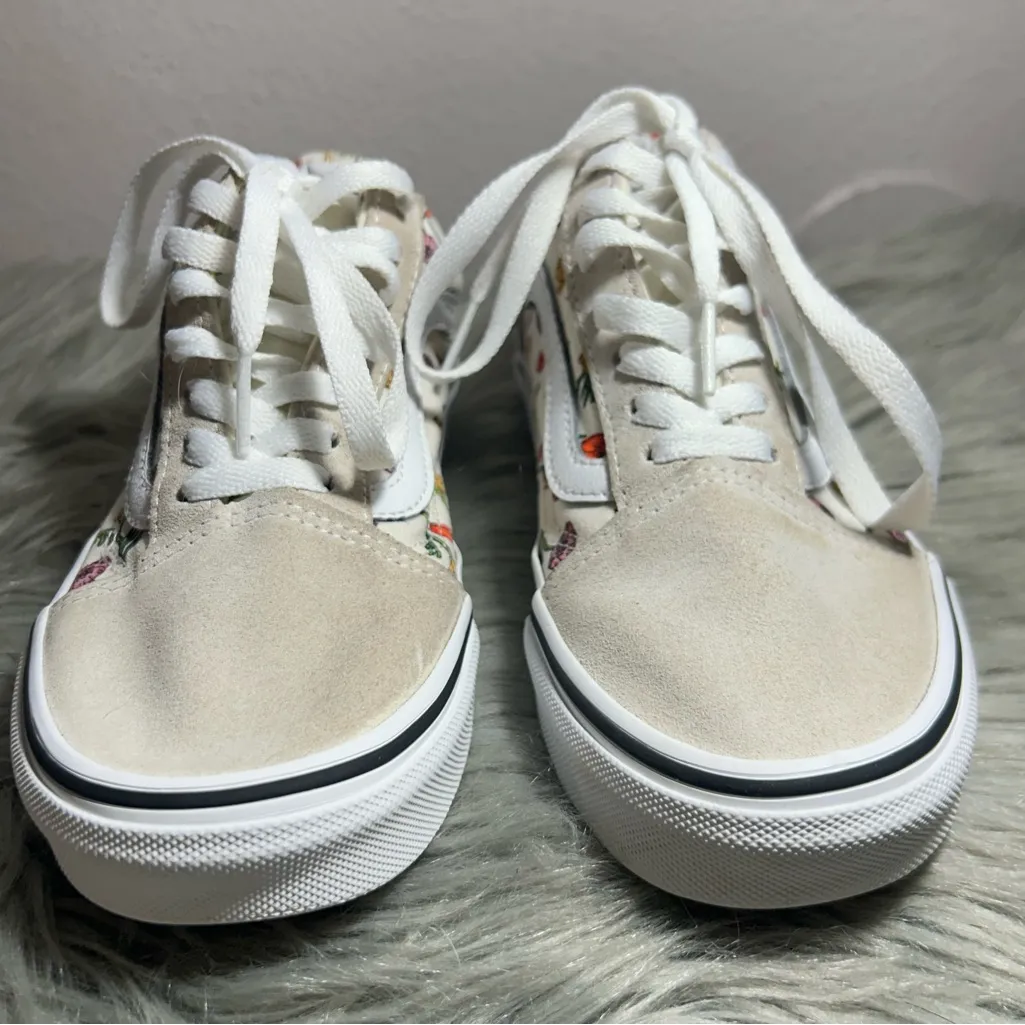 Vans Old Skool Poppy Floral Cream Skate Canvas Sneakers Size 6W / 4.5Men - Image 7