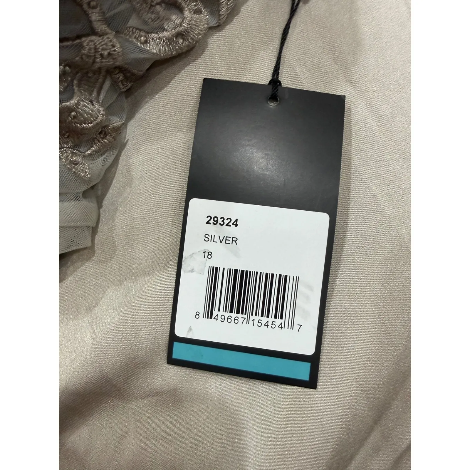 New! La Femme 29324 Satin Mermaid Gown with Off the Shoulder‎ Lace Size 18 $498 - Image 10