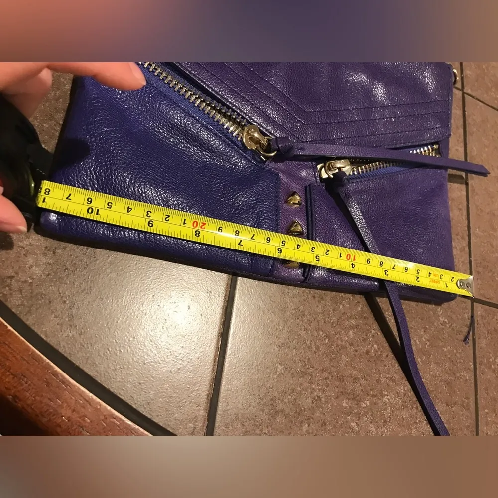 Botkier Vintage Cobalt Leather Purple Crossbody With Gold Hardware Bag L… - Image 15