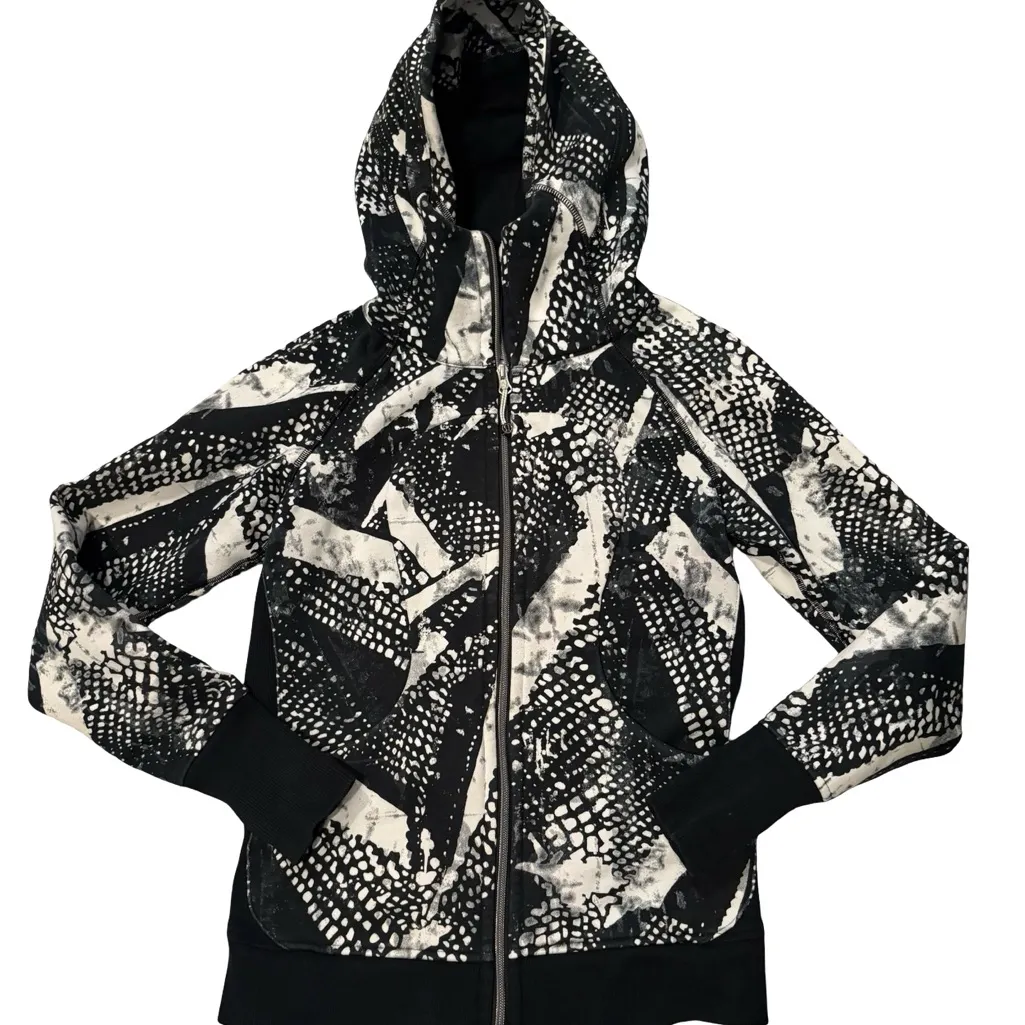 Lululemon Scuba Hoodie III in Static Mist White Black, Sz 6 - Image 9