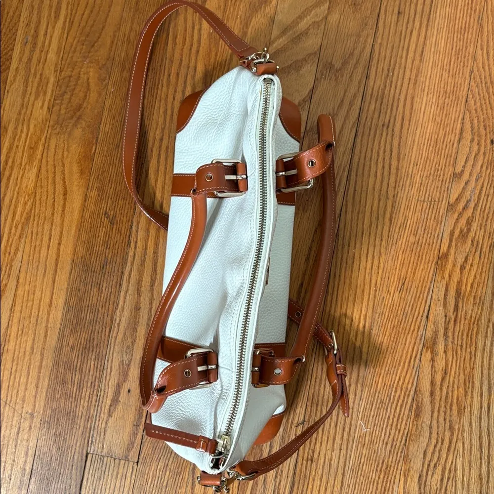 Dooney & Bourke Large Domed Satchel White Pebble Leather Y2K‎ vintage retro - Image 12