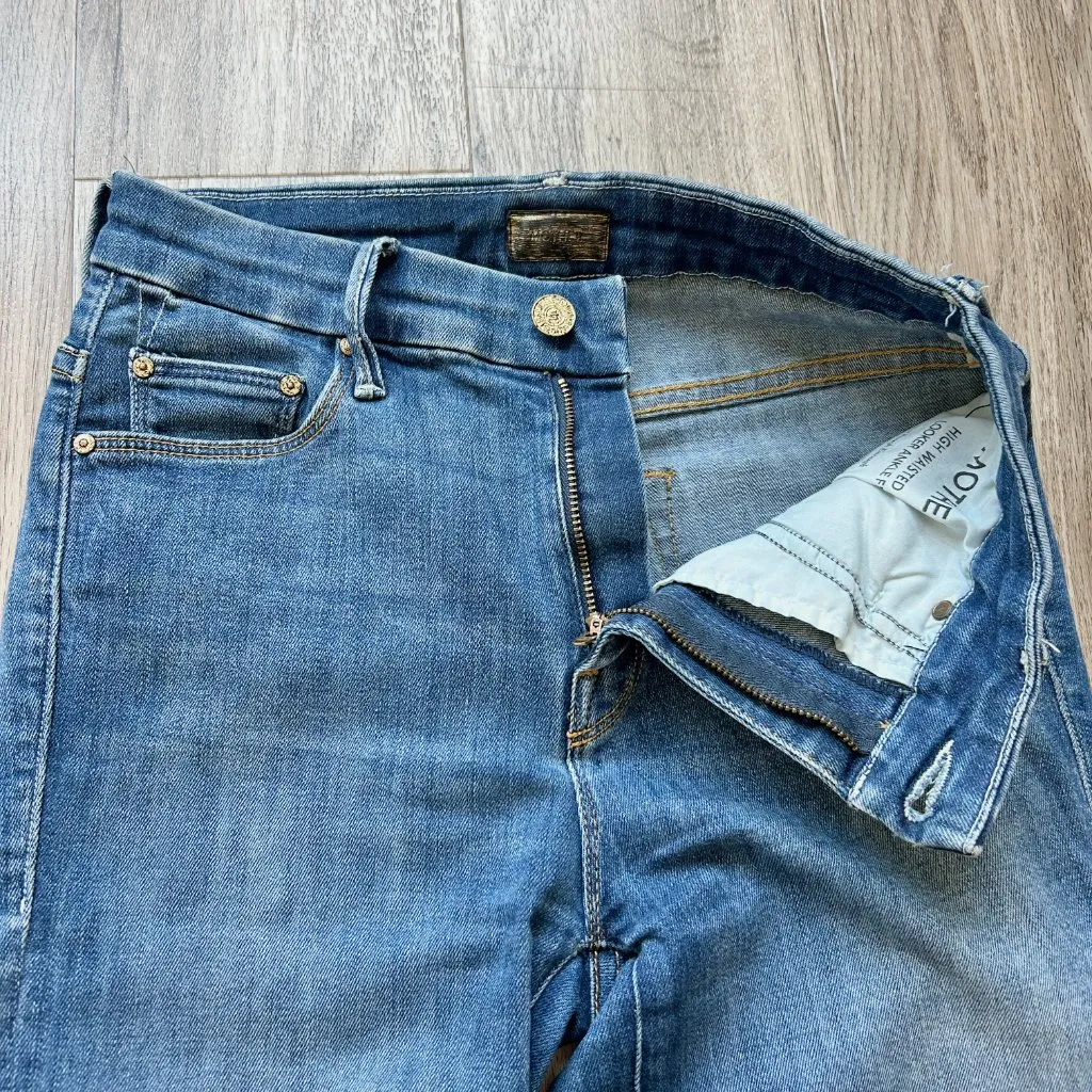 Mother High Waisted Looker Ankle Fray Jeans in Not Rough Enough Size 25 Blue - Image 7