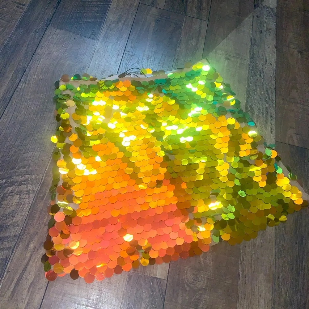 Zara sequin duo chrome disco mod party mini skirt bloggers fav fall casual  $98 - Image 2