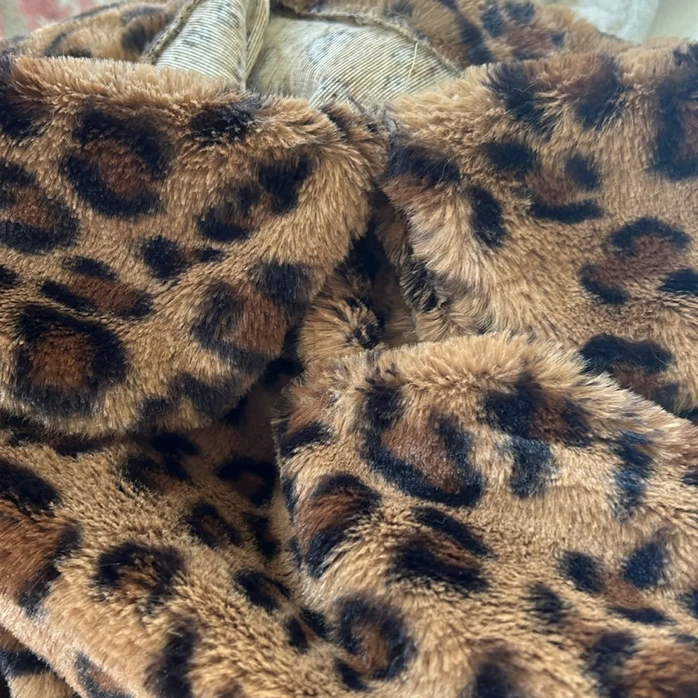 Faux Fur Leopard Poncho Brown Size undefined - Image 5