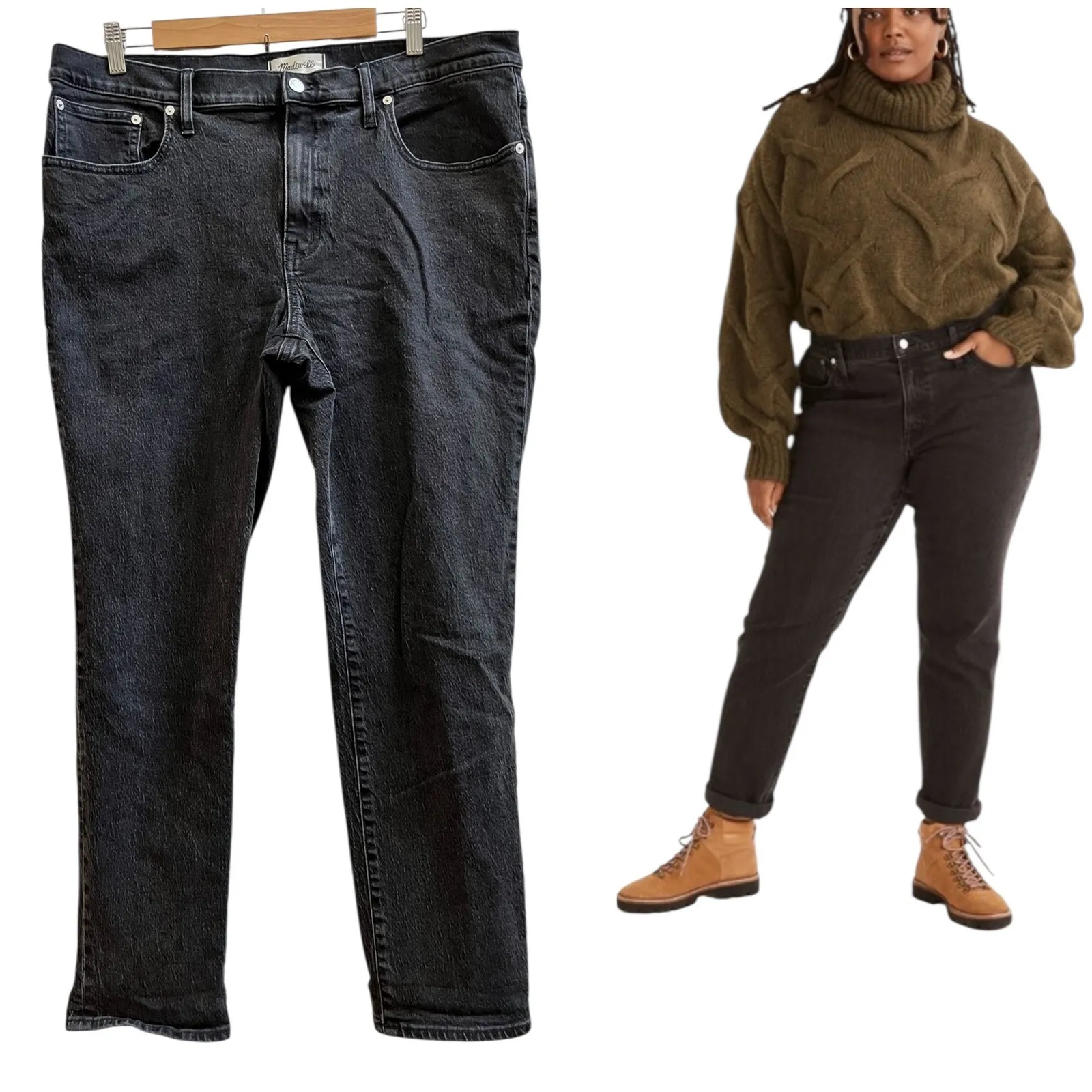 Madewell Size 32 Black Wash The Slim Boy Jean 28 Inch Inseam - Image 2