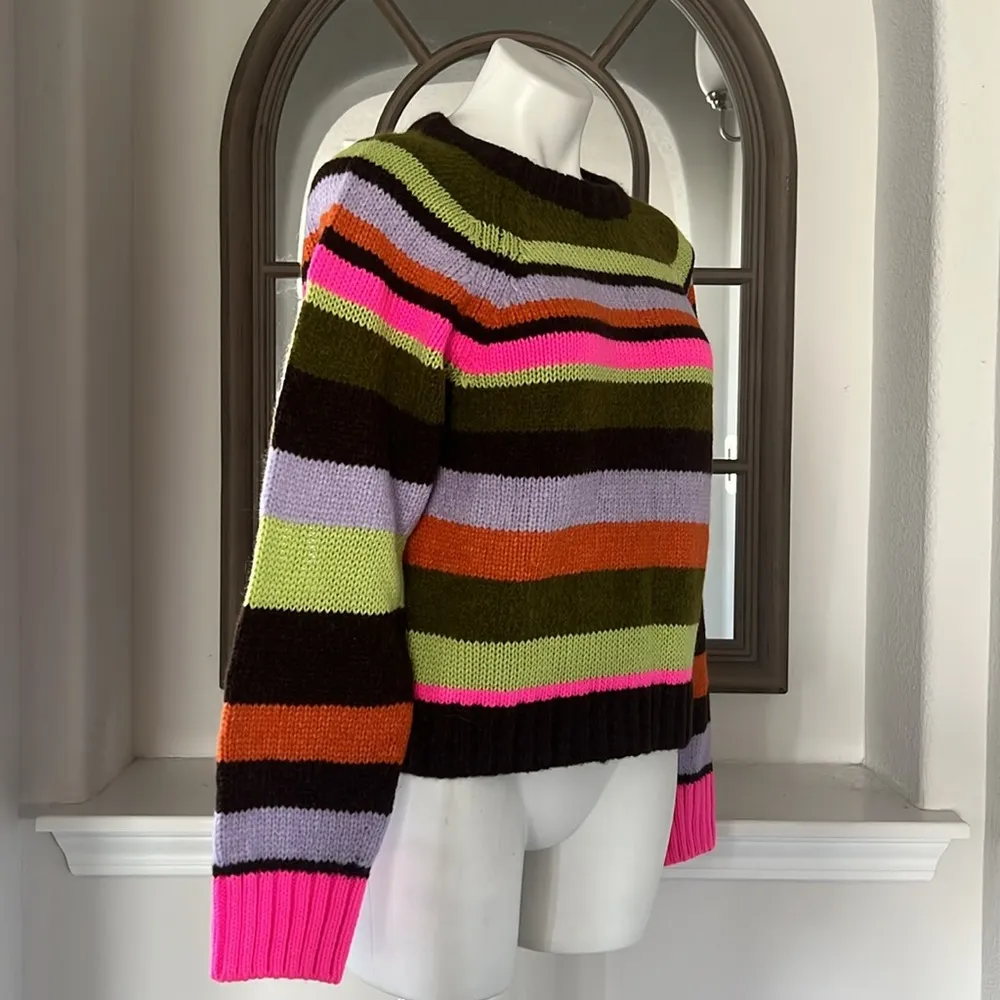 Velvet by Graham & Spencer Striped Sweater Size S, New w/Tag $288 Green - Image 8