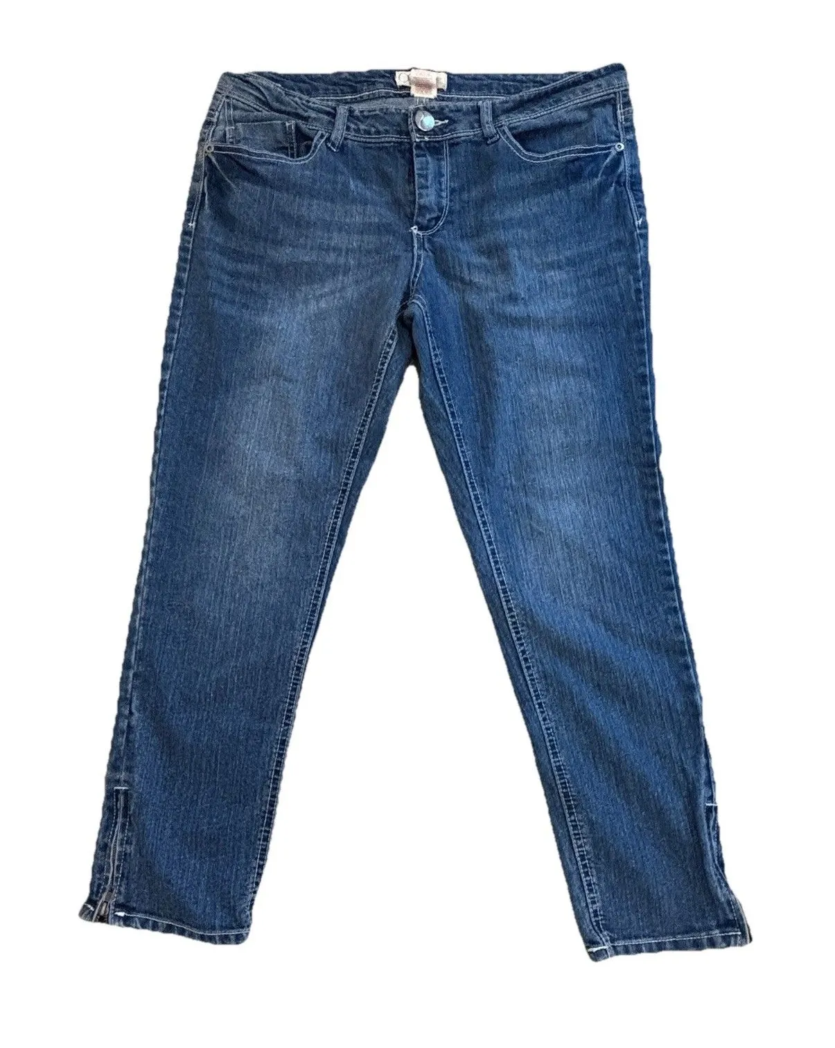 OP Ocean Pacific Jeans 13 Womens Blue Denim Side Zipper Ankle Skinny Stretch Size undefined - Image 1