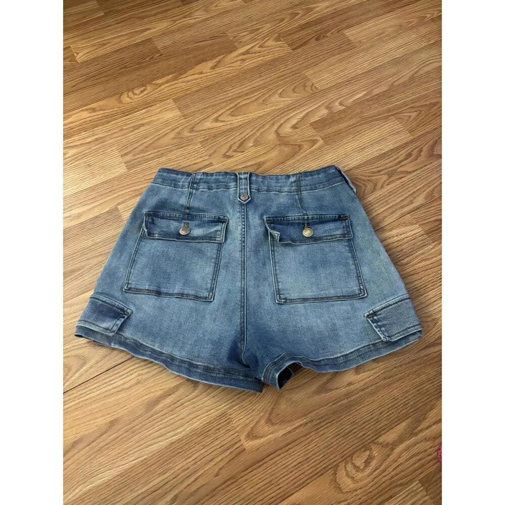 Forever21 Jean Cargo Shorts Size 30 - Image 4