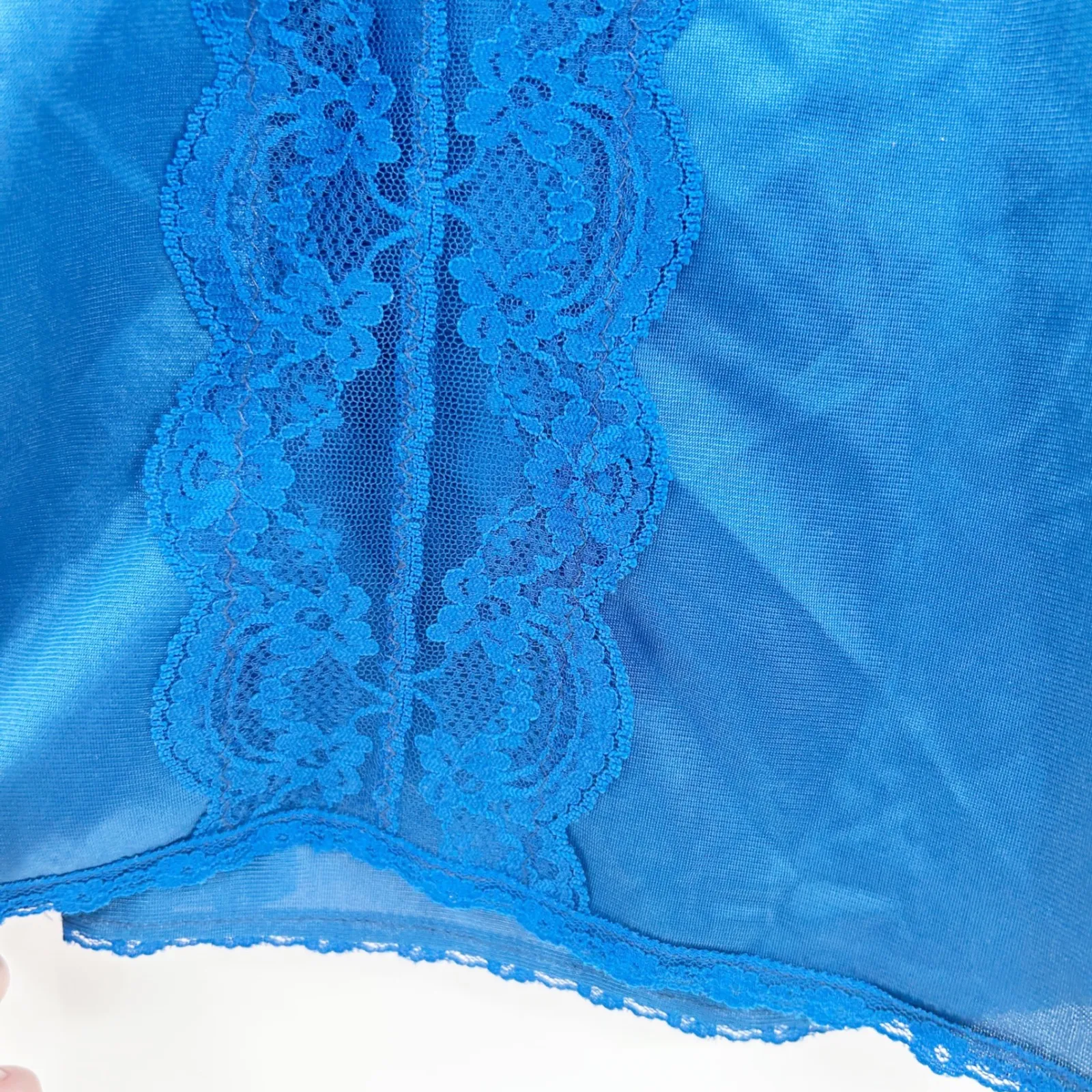 Gotham New York Womens Vintage 90s Soft Romantic Lace Trim Cami Top Size S Blue - Image 3