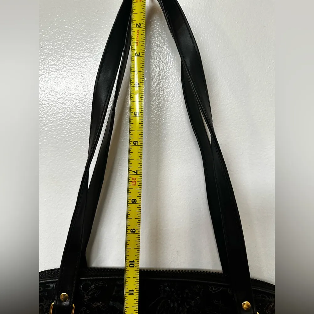 Vintage Genuine Leather Etra Patch Work Design Shoulder Bag Black - Image 13