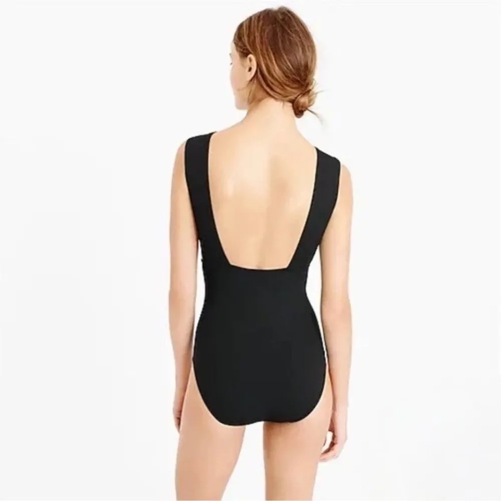 NWT | J. CREW Re-Imagined Black Plunge V-Neck One Piece Swimsuit | 14 - Image 9