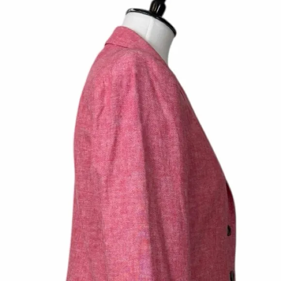 J.Crew Schoolboy Blazer Tailored Linen Blend Pink Rose Heather Women’s Size 12 - Image 8