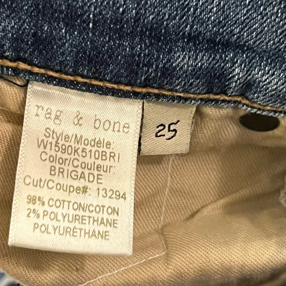 Rag & Bone Dre Brigade Boyfriend Distressed Y2K Light Wash Jeans | 25 - Image 10