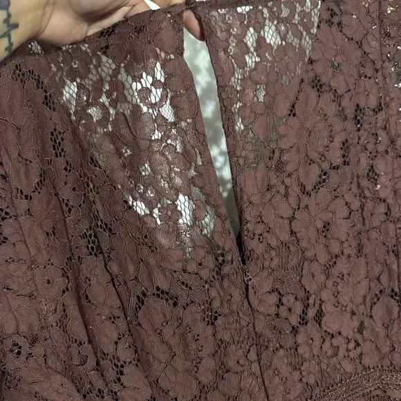 NWT‎ CITY CHIC Sienna Lace Dress In Mocha Brown Size XS/14 - Image 5