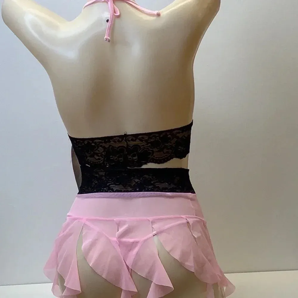 Zuliana Size Small Pink Mesh Lace Trim 3Piece Skirt Set. New With Tags. - Image 4