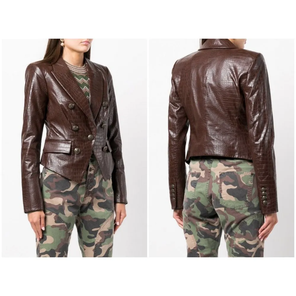 đź’•VERONICA BEARDđź’• Cooke Vegan-Leather Dickey Jacket ~ Chicory Brown 2 NWT - Image 8