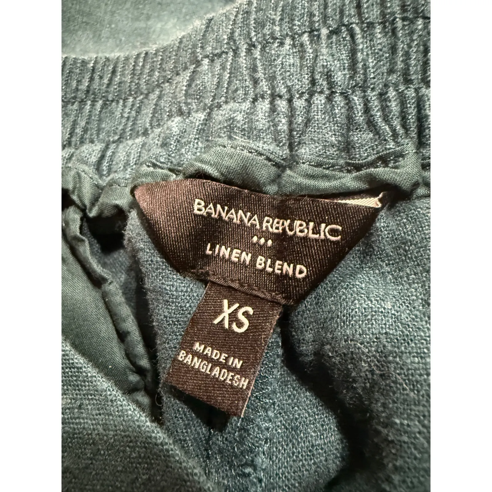 Banana Republic Linen Blend Wide Leg Cropped Pants Teal XS - Image 4