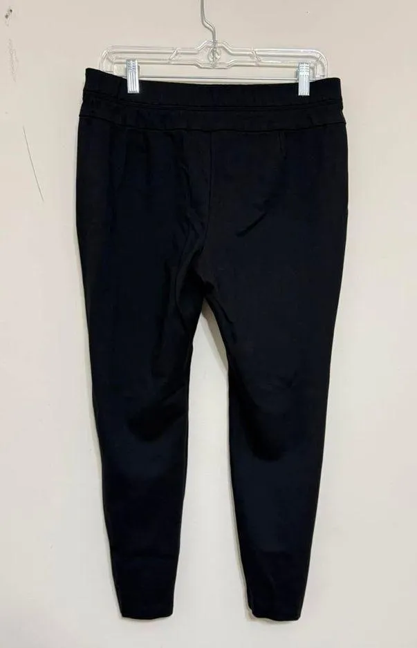 J. Jill Ponte Knit Leggings Black Pant Faux Leather Side Seam Pull On Size M P - Image 7