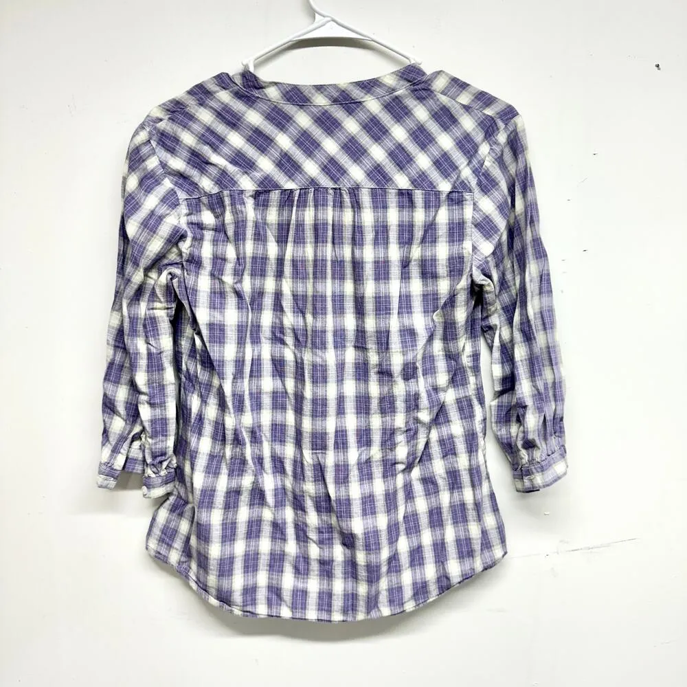 Carhartt for Women Plaid Tartan Blouse Button Up Shirt Top Size Small - Image 3