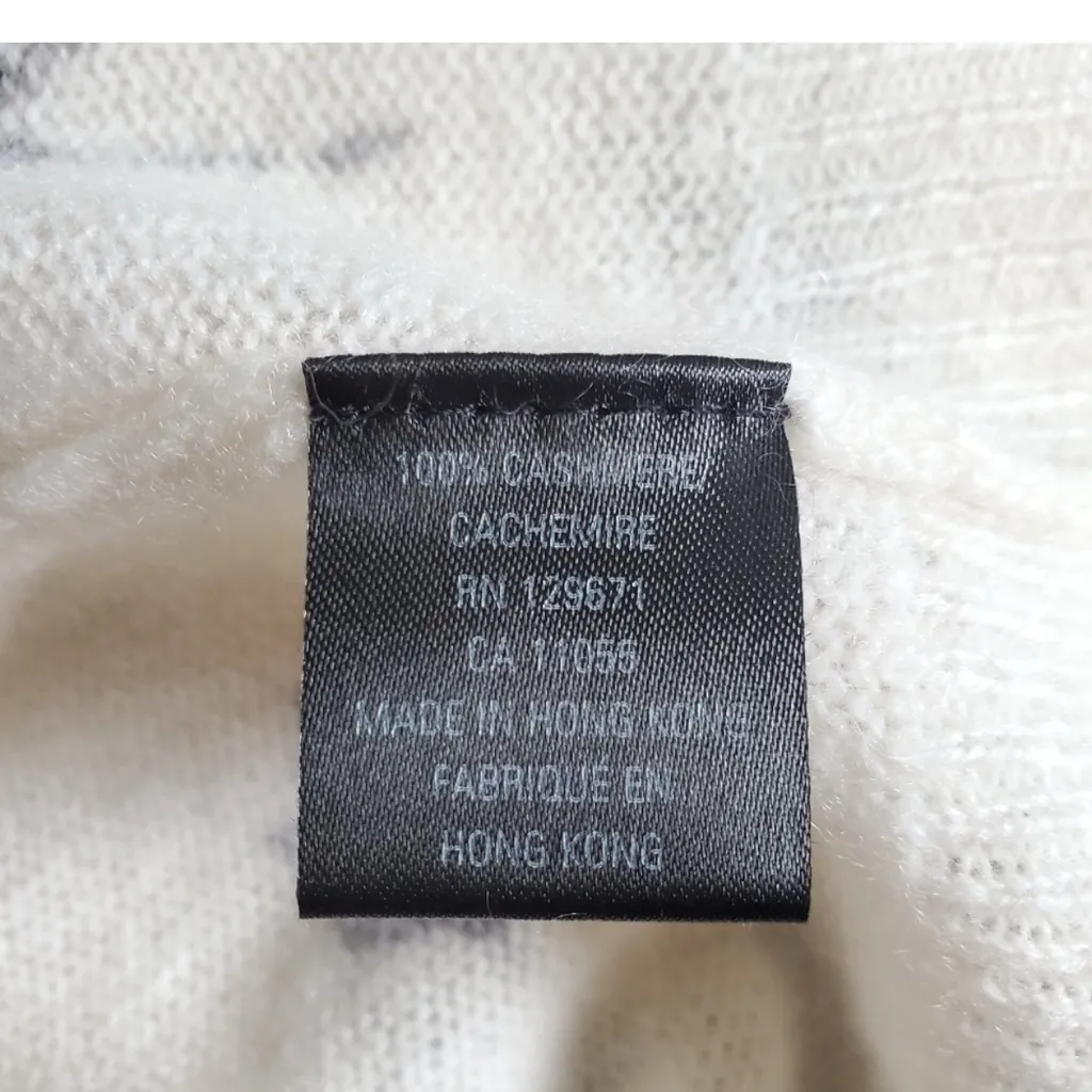 Skull Cashmere Zane Palm 100% Cashmere Sweater size M White Size M - Image 8