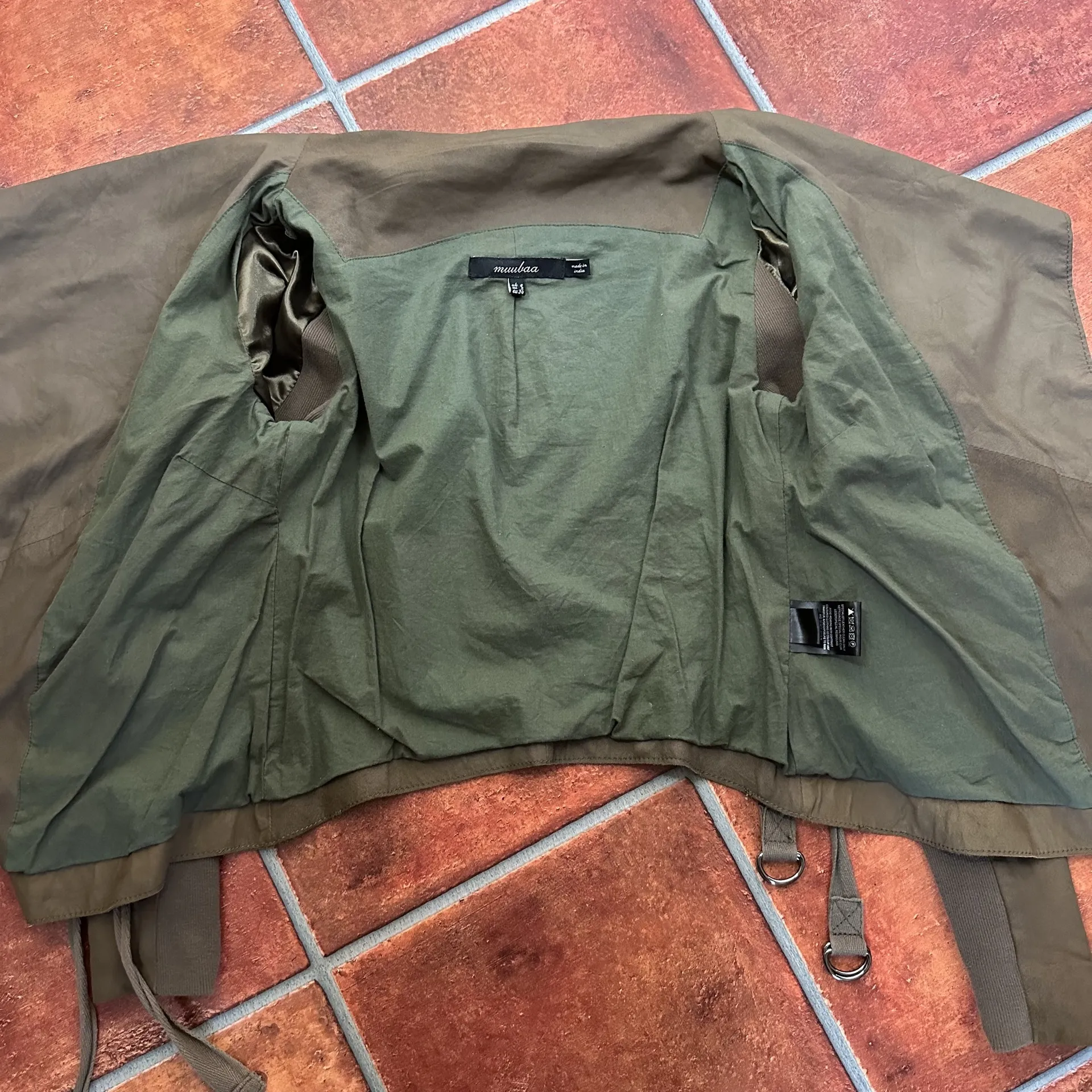 Muubaa Goat Leather Sinoia Drape Jacket Brown Size 2 - Image 10