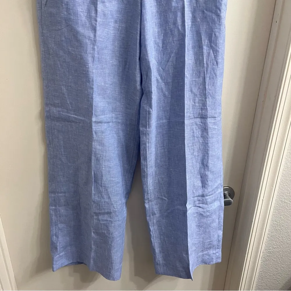 NWT J. Crew Tall Harbor 100% Linen Pants Blue Size ST Small Tall Style CH855 - Image 5