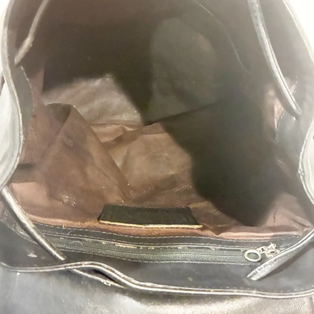 Vintage Coach Legacy Leatherware Black Leather Backpack Purse - Image 4