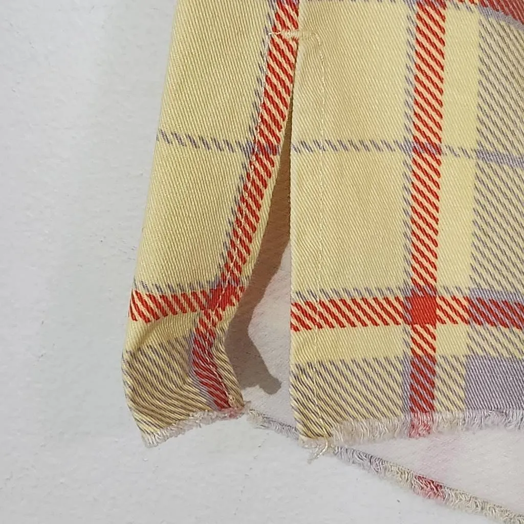 WeWoreWhat Yellow Plaid Shorts NWT Size 26 Plaid High Waist Shorts - Image 5