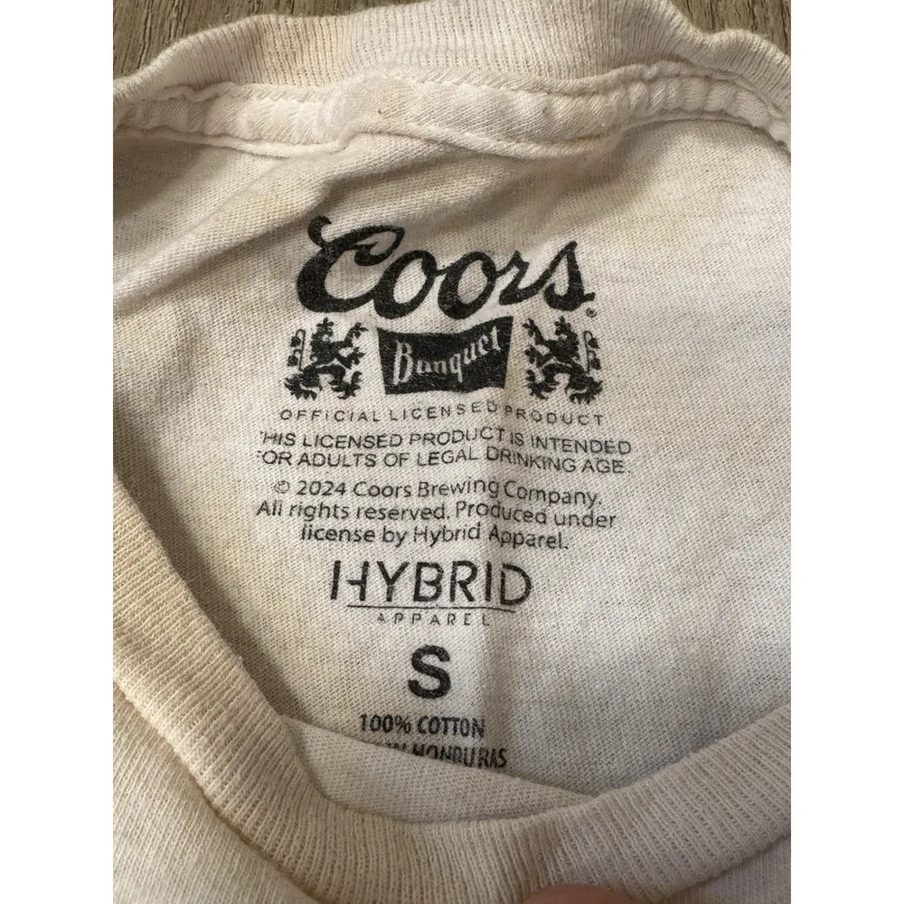 Coors Banquet Rodeo Women's Short Sleeve Tshirt Size Small Western Graphic Tee Tan - Image 3