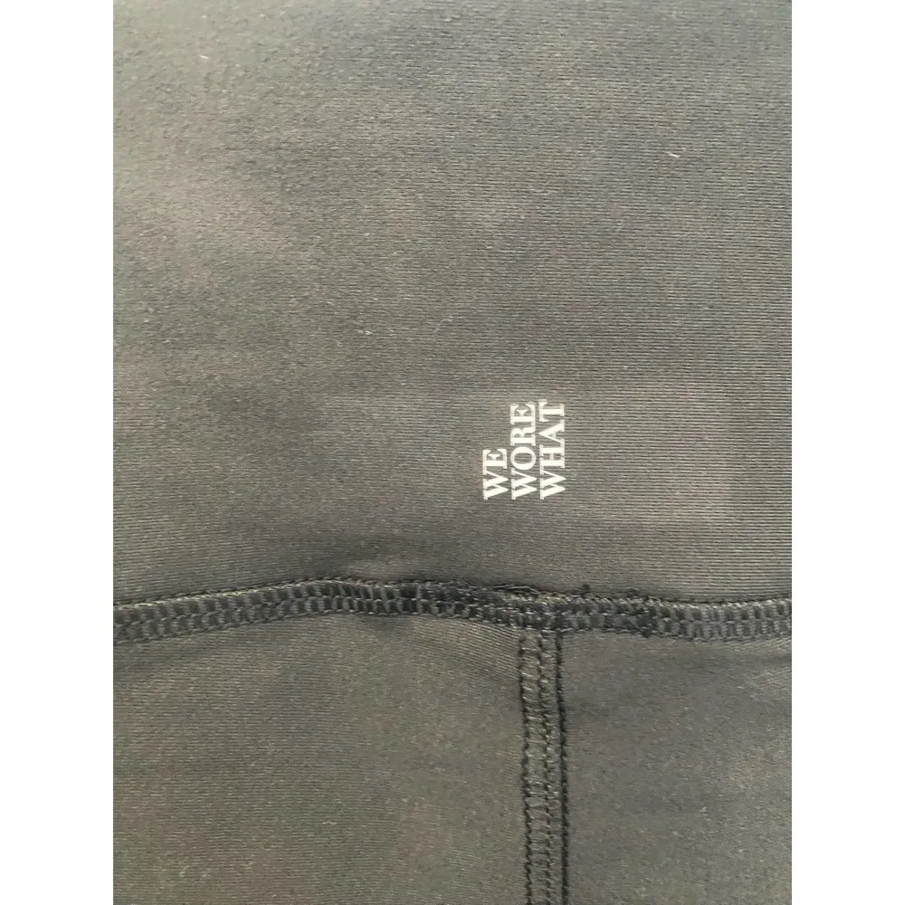 NWT We Wore What Lace Up Biker Shorts SMALL Black High Waist Athletic Fitness - Image 4