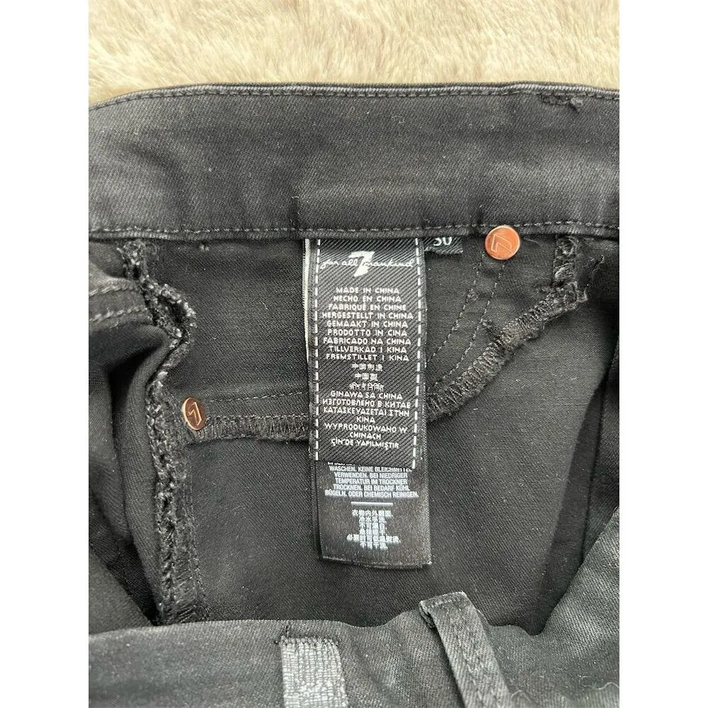 7 For All Mankind Blair High Waist Ankle Skinny Jeans Black Size 30 Wome… - Image 7