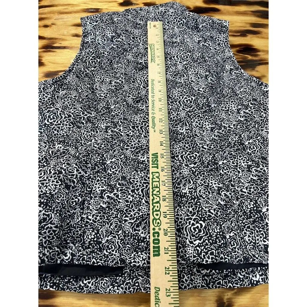 CHRISTOPHER & BANKS WOMEN'S Floral QUILTED ZIPPER FRONT VEST Size Medium Classic - Image 5