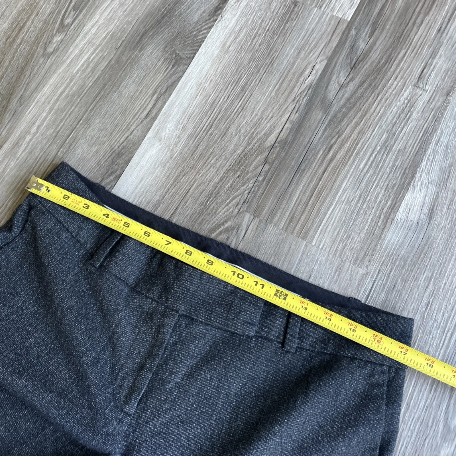 Ann Taylor Women's 10 Dark Gray Wool Blend Wide Leg Dress Pants Lined Mid Rise‎ - Image 7