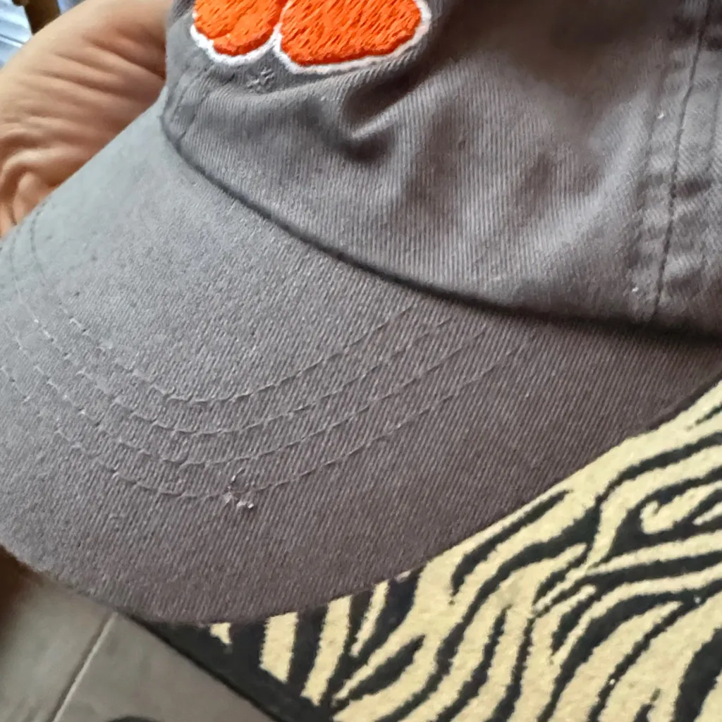 Clemson Tigers Russell Athletic Gray Baseball Cap with Orange Paw Embroidery - Image 7