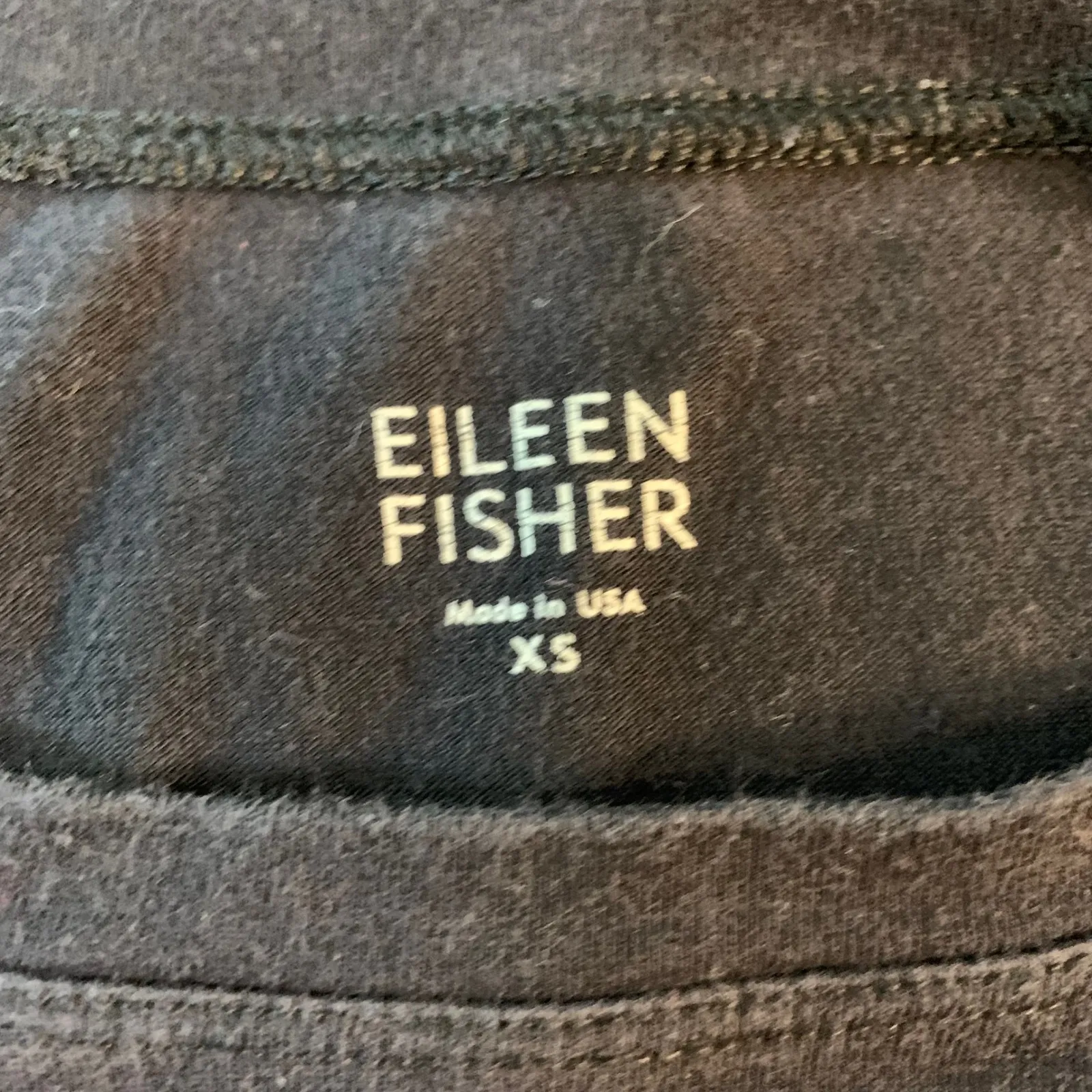 EILEEN‎ FISHER LBD Black Organic Cotton Lycra Short Sleeve T Shirt Dress XS - Image 3