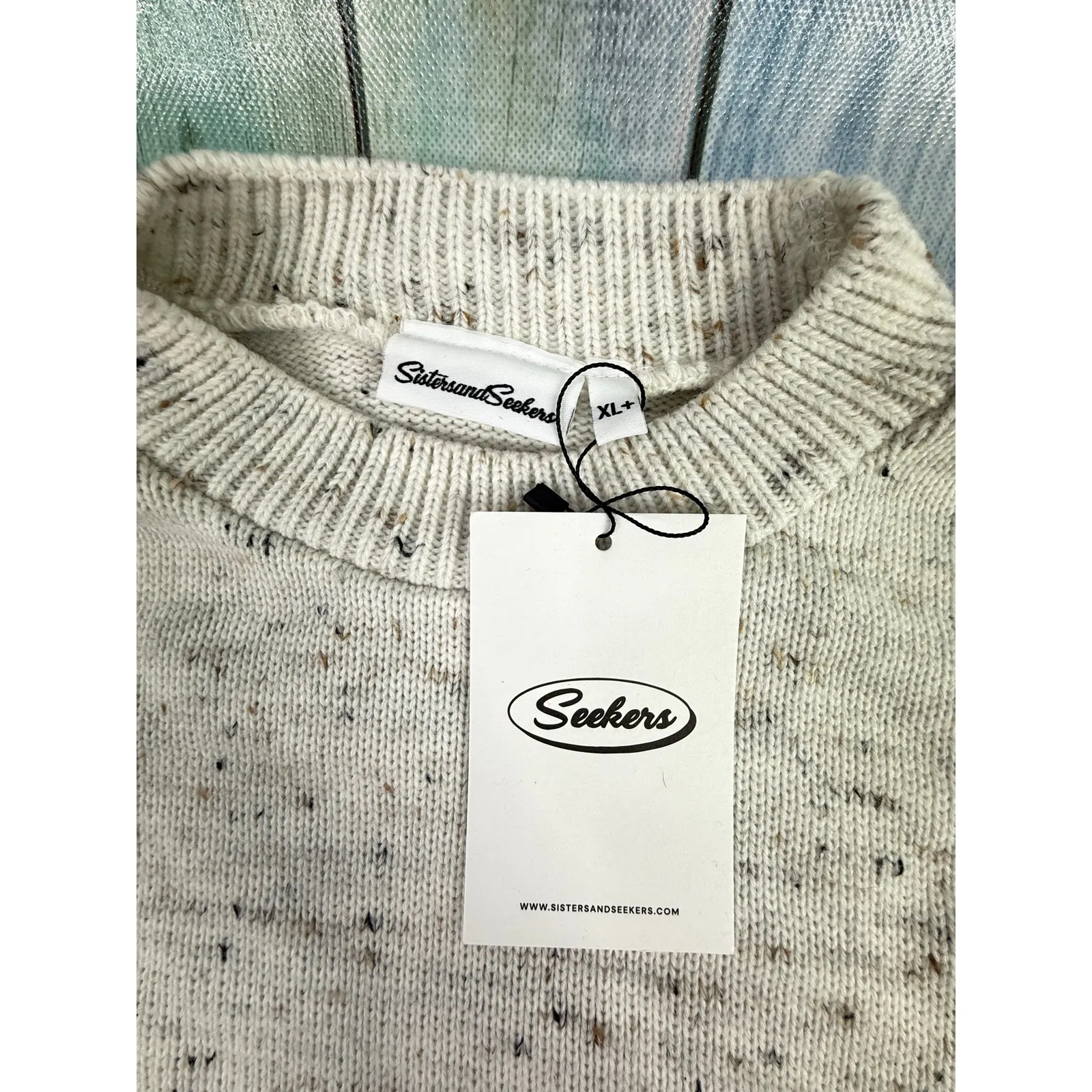 Sisters & Seekers Jumper Sweater NEW Cream Embossed Botox Size XL Knit - Image 5